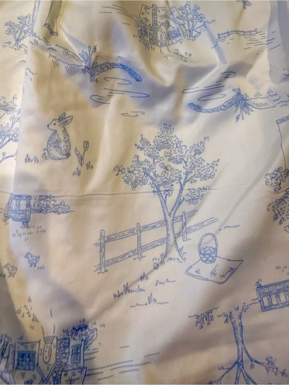 Carters Girls White and Light Blue Toile Easter Dress